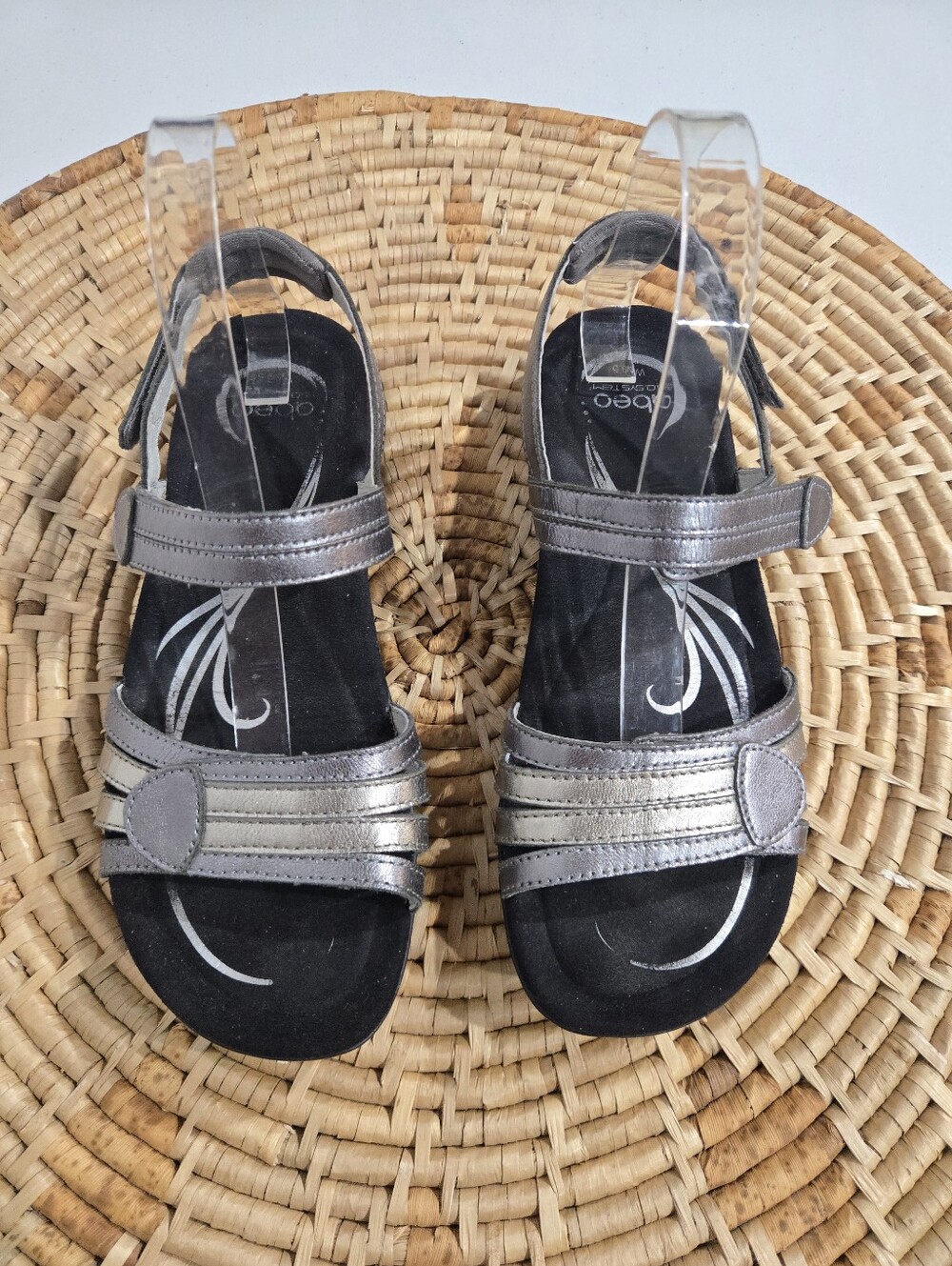 Abeo Silver Leather Sandals